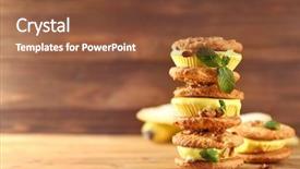  Presentation with ice cream - Presentation theme with lemon ice cream cookie sandwiches background and a tawny brown colored foreground