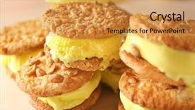  Presentation with ice cream popsicles organic dietary - Amazing presentation design having lemon ice cream cookie sandwiches backdrop and a gold colored foreground