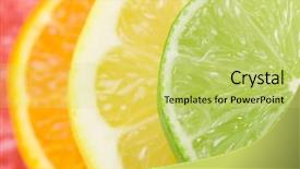  Presentation with lemon lime - Cool new PPT theme with lemon lime - citrus slices background backdrop and a yellow colored foreground