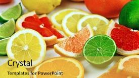  Presentation with lemon lime - Audience pleasing slides consisting of lemon lime - different citrus fruit close up backdrop and a yellow colored foreground