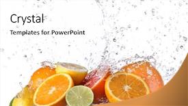  Presentation with fruit splash - Beautiful PPT layouts featuring lemon lime - fresh fruit with water splash backdrop and a white colored foreground