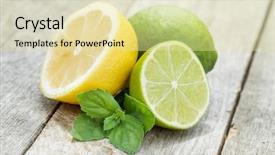  Presentation with lemon lime - Amazing presentation design having lemon lime - fresh ripe citruses with mint backdrop and a blonde colored foreground