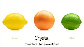  Presentation with orange lime - PPT theme consisting of lemon lime orange fruits set background and a cream colored foreground