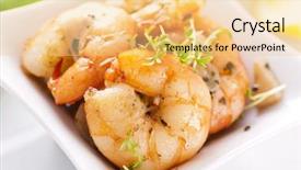  Presentation with prawn - Presentation design with lemon lime party - butter prawn with garlic background and a blonde colored foreground