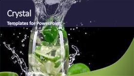  Presentation with cocktail - Audience pleasing theme consisting of lemon lime party - mojito cocktail on black background backdrop and a violet colored foreground