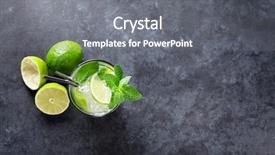  Presentation with lemon lime - Amazing theme having lemon lime party - mojito cocktail on dark stone backdrop and a gray colored foreground