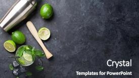  Presentation with lemon lime - Presentation with lemon lime party - mojito cocktail on dark stone background and a dark gray colored foreground