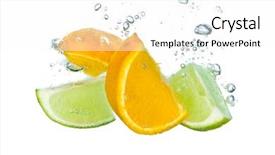  Presentation with fruit leafy greens dairy - Amazing PPT theme having lemon lime water - citrus fruit splashing isolated backdrop and a  colored foreground