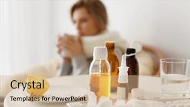  Presentation with medicines - PPT layouts having lemon medicines and electronic thermometer background and a coral colored foreground