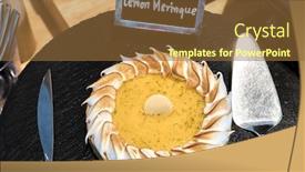  Presentation with lemon - Colorful PPT theme enhanced with lemon-meringue-pie-in-dish backdrop and a tawny brown colored foreground