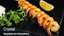  Presentation with garlic - Cool new presentation design with lemon on black stone background backdrop and a black colored foreground