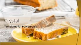  Presentation with poppy - Slide set consisting of lemon-poppy-cake-with-sugar background and a  colored foreground