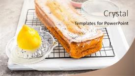  Presentation with poppy - Slide set with lemon-poppy-cake-with-sugar background and a  colored foreground