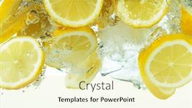  Presentation with under water - Amazing PPT theme having lemon-slices-with-ice-cubes backdrop and a soft green colored foreground