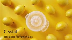  Presentation with lemon - Cool new presentation theme with lemon squeezer against a yellow backdrop and a gold colored foreground