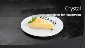  Presentation with cheesecake - Slide deck enhanced with lemon-tart-with-mint-leaves background and a black colored foreground