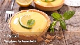 Presentation with lemon - Beautiful slides featuring lemon tart backdrop and a tawny brown colored foreground