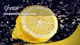  Presentation with lemon in sparkle water - Theme having lemon with stopped motion water background and a wine colored foreground