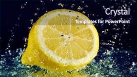  Presentation with water drops - Slides with lemon with stopped motion water background and a wine colored foreground