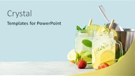  Presentation with banner blue - PPT theme consisting of lemonade-and-mojito-on-blue background and a sky blue colored foreground