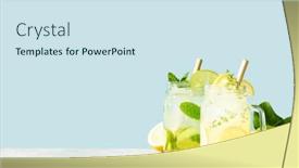  Presentation with lemonade - PPT theme featuring lemonade-and-mojito-on-blue background and a sky blue colored foreground