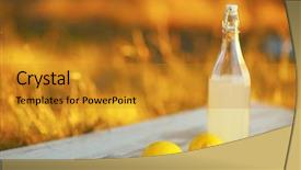  Presentation with lemonade - PPT theme featuring lemonade focus on lemon background and a gold colored foreground