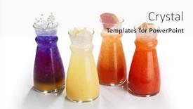  Presentation with alcoholic beverage - Colorful PPT theme enhanced with lemonade-glasses-close-up-violet backdrop and a white colored foreground