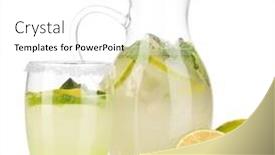  Presentation with lemonade - Amazing presentation theme having lemonade-in-pitcher-and-glass backdrop and a white colored foreground