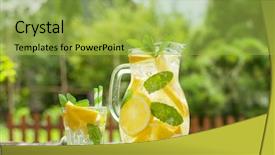  Presentation with lemonade - Slide deck featuring lemonade pitcher with lemon mint background and a yellow colored foreground