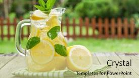  Presentation with lemon - Theme with lemonade pitcher with lemon mint background and a soft green colored foreground