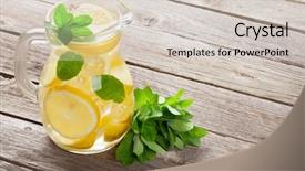  Presentation with lemonade - Presentation design featuring lemonade pitcher with lemon mint background and a lemonade colored foreground
