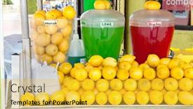  Presentation with lemon lime - Slide deck featuring lemonade-stand-with-strawberry-lime background and a yellow colored foreground