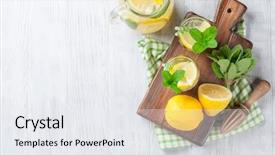 Presentation with lemon - Amazing slide set having lemonade with lemon mint backdrop and a white colored foreground
