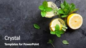  Presentation with lemonade - Slide deck with lemonade with lemon mint background and a dark gray colored foreground