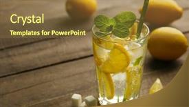  Presentation with lemons - Slide set featuring lemonade with lemons mint background and a tawny brown colored foreground