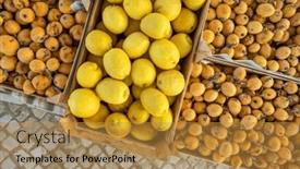  Presentation with lemons - Presentation theme consisting of lemons-and-loquats-fruits background and a gold colored foreground