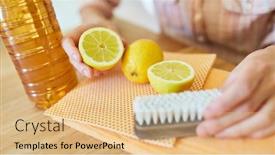  Presentation with diy - PPT theme consisting of lemons-and-vinegar-as-diy background and a coral colored foreground