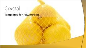  Presentation with lemons - Slide deck consisting of lemons-in-plastic-net-isolated background and a white colored foreground