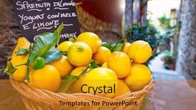  Presentation with lemons - Presentation design consisting of lemons on the italian street background and a gold colored foreground