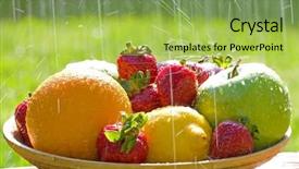  Presentation with lemons - PPT theme enhanced with lemons strawberries in the rain background and a  colored foreground