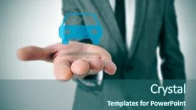  Presentation with musical icon - Slide deck having lending - businessman with a car icon background and a ocean colored foreground