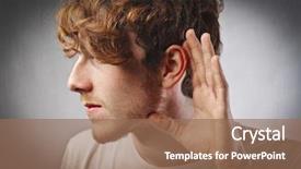  Presentation with ear - Presentation theme featuring lending an ear to something background and a  colored foreground