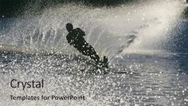  Presentation with disability sports silhouette - Slide set with length of a silhouette male background and a light gray colored foreground