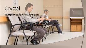  Presentation with waiting room - Amazing presentation design having length of male patients waiting backdrop and a lemonade colored foreground