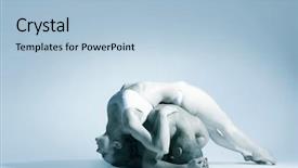  Presentation with couple dance - Theme enhanced with length of multiethnic modern dance background and a light blue colored foreground