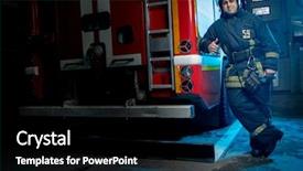  Presentation with fire truck - Cool new presentation with length photo of man fire backdrop and a black colored foreground