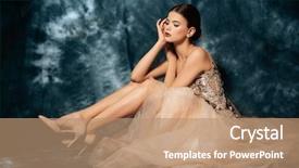  Presentation with hearing clinicyoung lady - Presentation design with length portrait of a mysterious background and a coral colored foreground