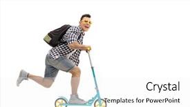  Presentation with full length portrait two men women brown sweater - Cool new PPT theme with length portrait of an overjoy backdrop and a  colored foreground