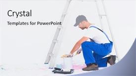  Presentation with handyman - Slides consisting of length side view of handyman background and a white colored foreground