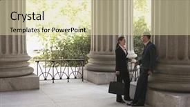  Presentation with law - Theme having law courts - full length side view background and a soft green colored foreground